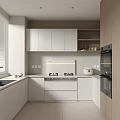 Modern Kitchen Interior Design With White Cabinets Stove Oven And Sink