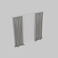 Dark Textured Curtains With White Sheer Panels For Home Window Decor
