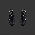 Adidas Navy Blue And White Casual Sports Shoes With Three Stripes Logo And Rubber Sole