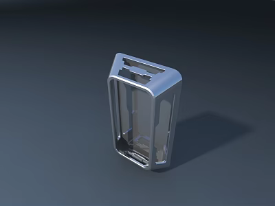 Public Facility Metal Trash Bin With Sleek Modern Design And Open Top 3d model