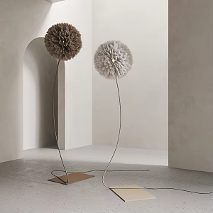 modern floor lamp feather floor lamp 3d model