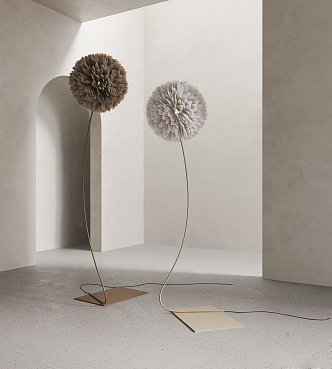 modern floor lamp feather floor lamp 3d model