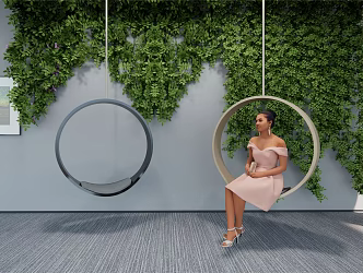 Modern Hanging Chair Rocking Chair 3d model