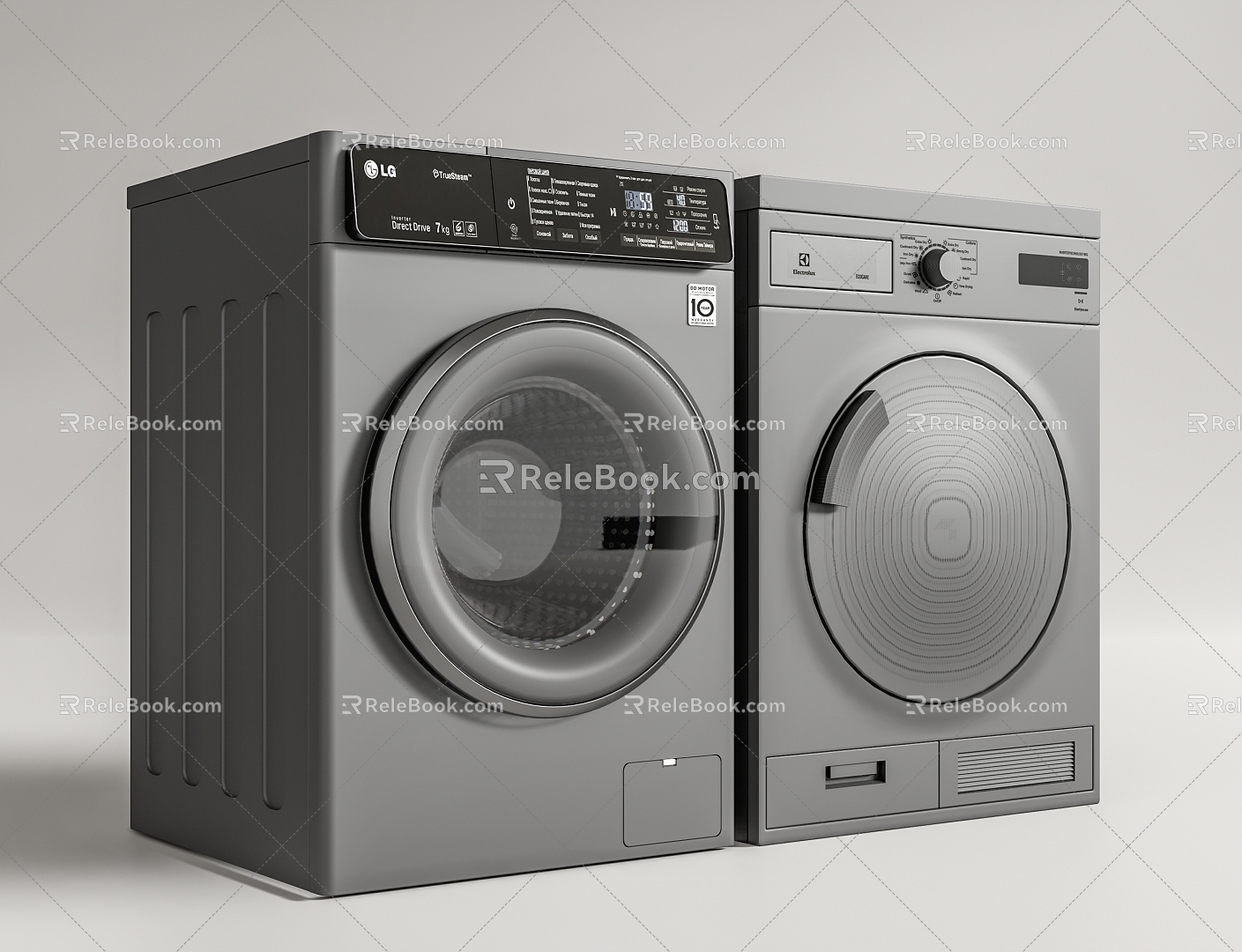 Modern Washer Washer Dryer Combo 3d model