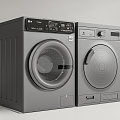 Modern Washer Washer Dryer Combo 3d model