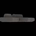 Modern Gray Fabric Sectional Sofa With Modular Design And Comfortable Seats 3d model