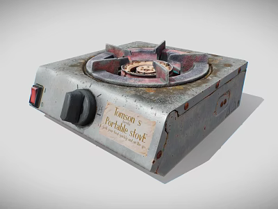 Vintage Tommy's Portable Stove Kitchen Appliance with Single Burner Knob and Red Switch 3d model