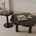 French vintage petal coffee table 3d model