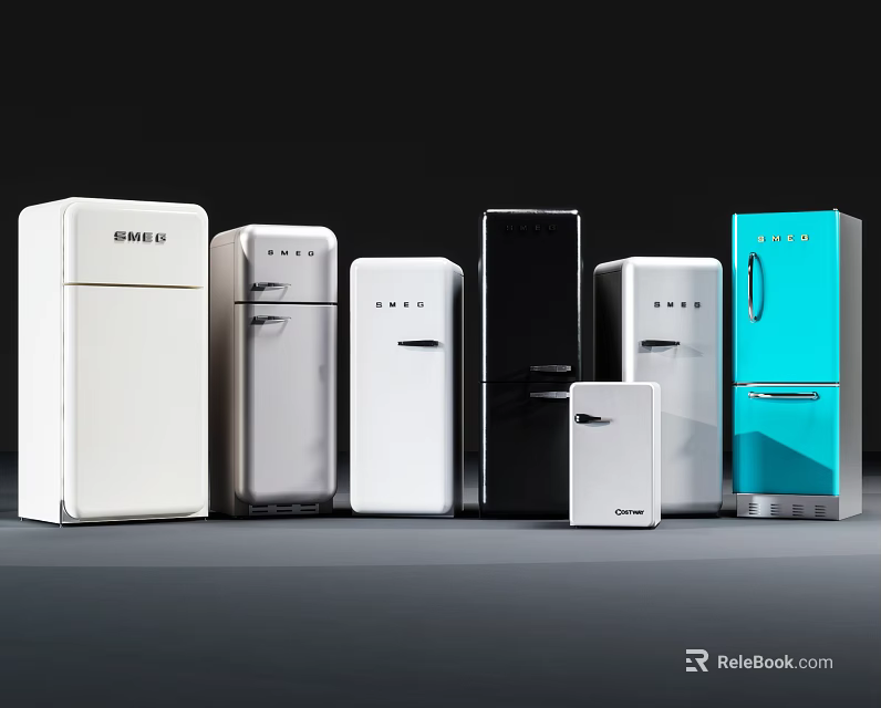 GREE Brand Refrigerators And Freezers In Various Colors Different Styles Single Door Double Door 3d model 