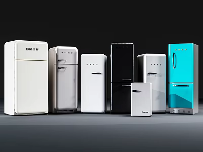GREE Brand Refrigerators And Freezers In Various Colors Different Styles Single Door Double Door 3d model