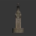 Ornamental Stone Tower Structure With Circular Base And Carved Side Decorations 3d model