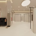 Modern Minimalist Clothing Store Interior Design With Mannequins Clothing Racks And Wooden Counter