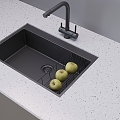 Built-in sink stainless steel sink dishwashing basin basin faucet drain basket 3d model