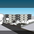 apartment Building 3d model