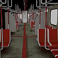 Vintage Metro Carriage with Textured Metal Exterior Windows and Doors