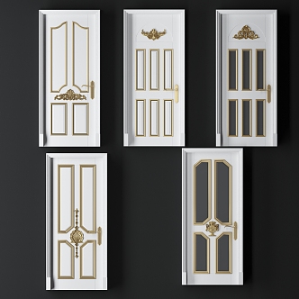 French swing door white matte paint door 3d model