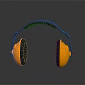 Orange And Black Over Ear Computer Headphones With Ergonomic Design For Comfortable Use