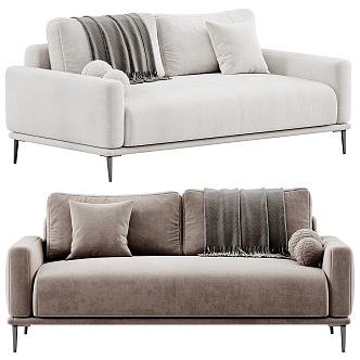 Modern fabric double sofa 3d model