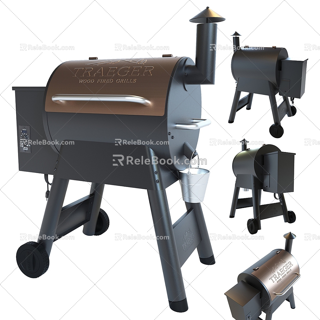 BBQ Grill Stove Outdoor Barbecue Machine Mechanical Oven Household Grill Skewers 3d model