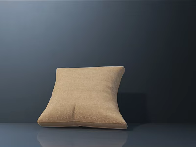 Beige Linen Square Throw Pillow For Comfortable Home Decor Accent 3d model