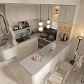 Modern Open Living Dining Room Interior With Sofa Coffee Table Chairs Chandelier And Wall Art