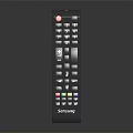 Sharp Black Electronic Remote Control With Colored Buttons For Home Devices
