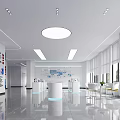 Modern Spacious Office Reception Lobby With Comfortable Curved Sofas And Large Bright Windows