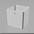 Sleek Modern White Cube Shaped Sink With Two Functional Holes For Daily Use