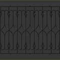 Intricate Ornate Metal Fence With Structural Curved Patterns And Pointed Elements