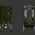 Green Spacecraft Lander Modules With Metal Landing Gear And Structural Components