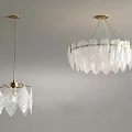 Modern Transparent Glass Chandeliers With Golden Base And Leaf Shaped Design