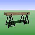 Modern Desk Craft Urban Simple Log Desk 3d model