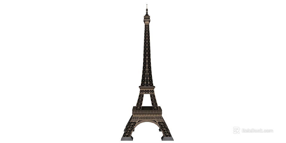 Iconic Eiffel Tower in Paris with Tall Iron Structure and Architectural Design 3d model 