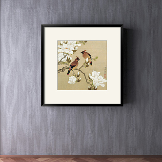 New Chinese Animal Painting Brown Hallway Waterbird Decorative Painting 3d model