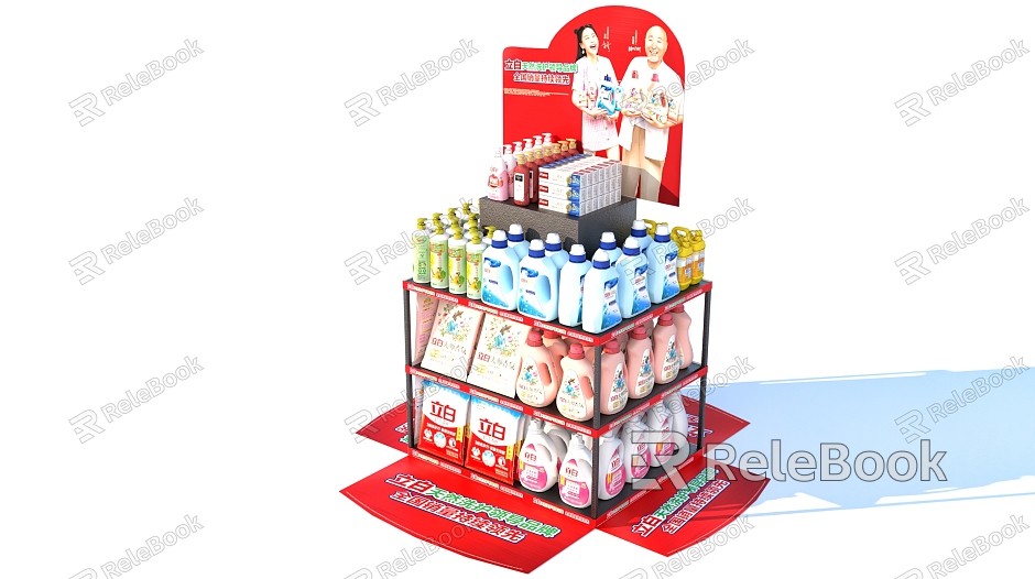 Washing powder laundry detergent shelf advertising rack supermarket goods model