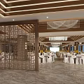 Elegant Banquet Hall Interior With Luxurious Chandeliers Tables Chairs And Flower Decorations