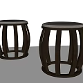 New Chinese Style Low Stool 3d model