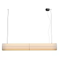 Modern Linear Pendant Light With Linen Shade For Contemporary Interior Spaces 3d model