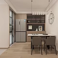 Modern Living And Dining Room Interior With Beige Sofa TV Wall And Wooden Floor