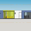 Modern Office Interior Design With Glass Entrance Multiple Workstations And Blue Wall Layout