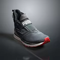 Puma Gray Sports Shoes With Mesh Upper Red Sole And Modern Design For Daily Wear