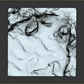 Snow Covered Rocky Mountain Terrain with Detailed Peaks and Textured 3D Landscape Model