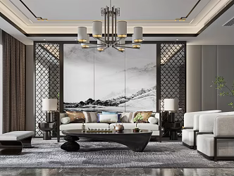 New Chinese Living Room 3d model