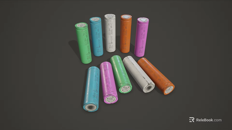 Assorted Colored Household Supply Rolls in Green Blue White Orange Pink for Daily Home Use 3d model 