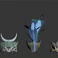 Household Decorative Metal Crowns With Various Styles And Blue Feather Structure