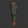 Green Cargo Pants With Orange Waistband And Ankle Cuffs Multiple Pockets Casual Style
