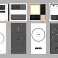 Modern Bathroom Small Appliances With White Black Colors And Round Button Design Styles