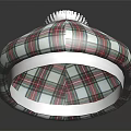 Plaid Beret With White Brim And Pom Pom Fashion Accessory Design