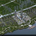 Residential Buildings Aerial View With High Rise Low Rise Greenery River And Urban Roads
