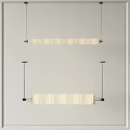 Modern Linear Pendant Lights With White Curved Shades And Minimalist Design